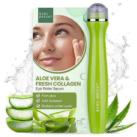 Baby Bright Aloe Vera Fresh Collagen Eye Roller Serum 15ml - Korean eye treatment for dark circles, puffiness and fine lines