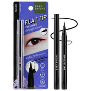 Baby Bright Flat Tip Eyeliner 0.7g Black - Long-wearing Korean liquid eyeliner for precise sharp lines
