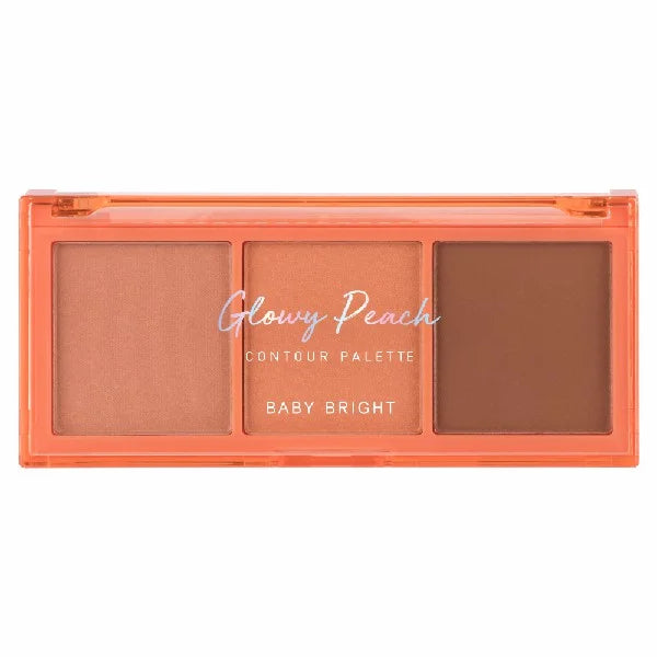 Baby Bright Glowy Peach Contour Palette 4g x 3 Colors - Korean sculpting highlight and contour palette with shimmer
