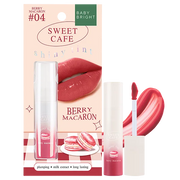 Baby Bright Sweet Cafe Shiny Tint 04 Berry Macaron - Korean plumping lip tint with Jeju Island milk extract and collagen