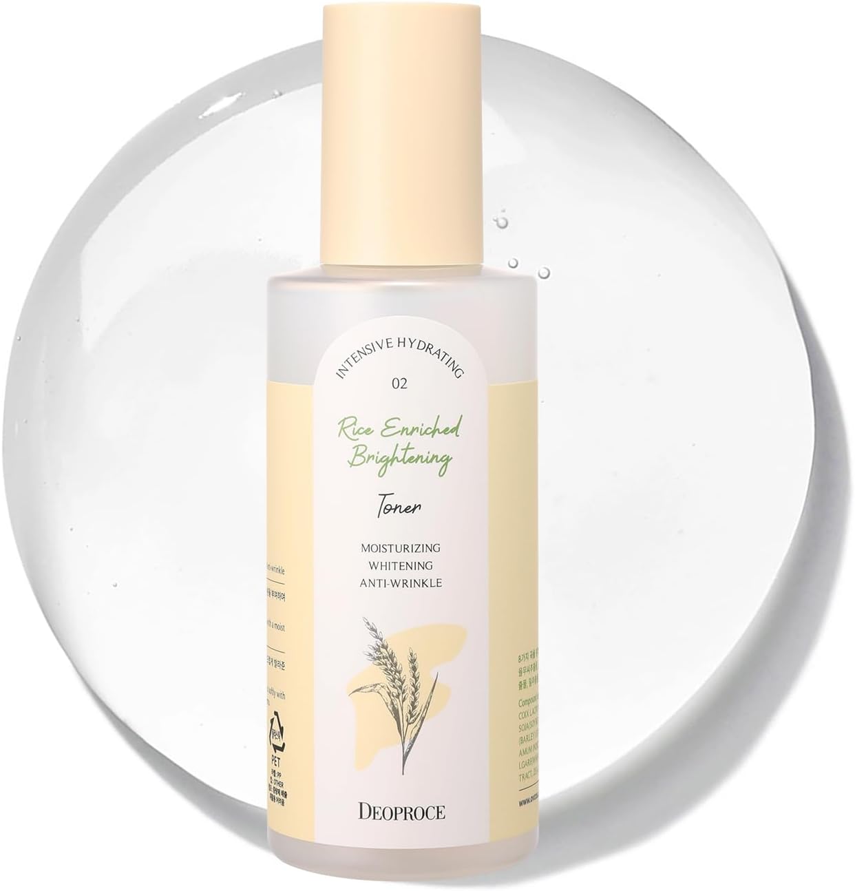 Deoproce Intensive Hydrating Rice Enriched Brightening Toner 02 bottle