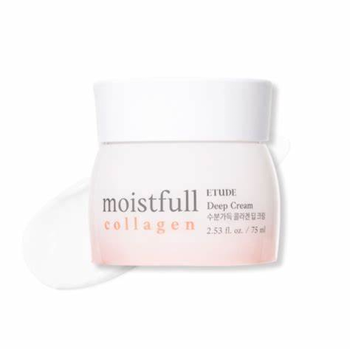 ETUDE Moistfull Collagen Deep Cream rich Korean moisturizer with 65% hydrolyzed collagen for dry skin