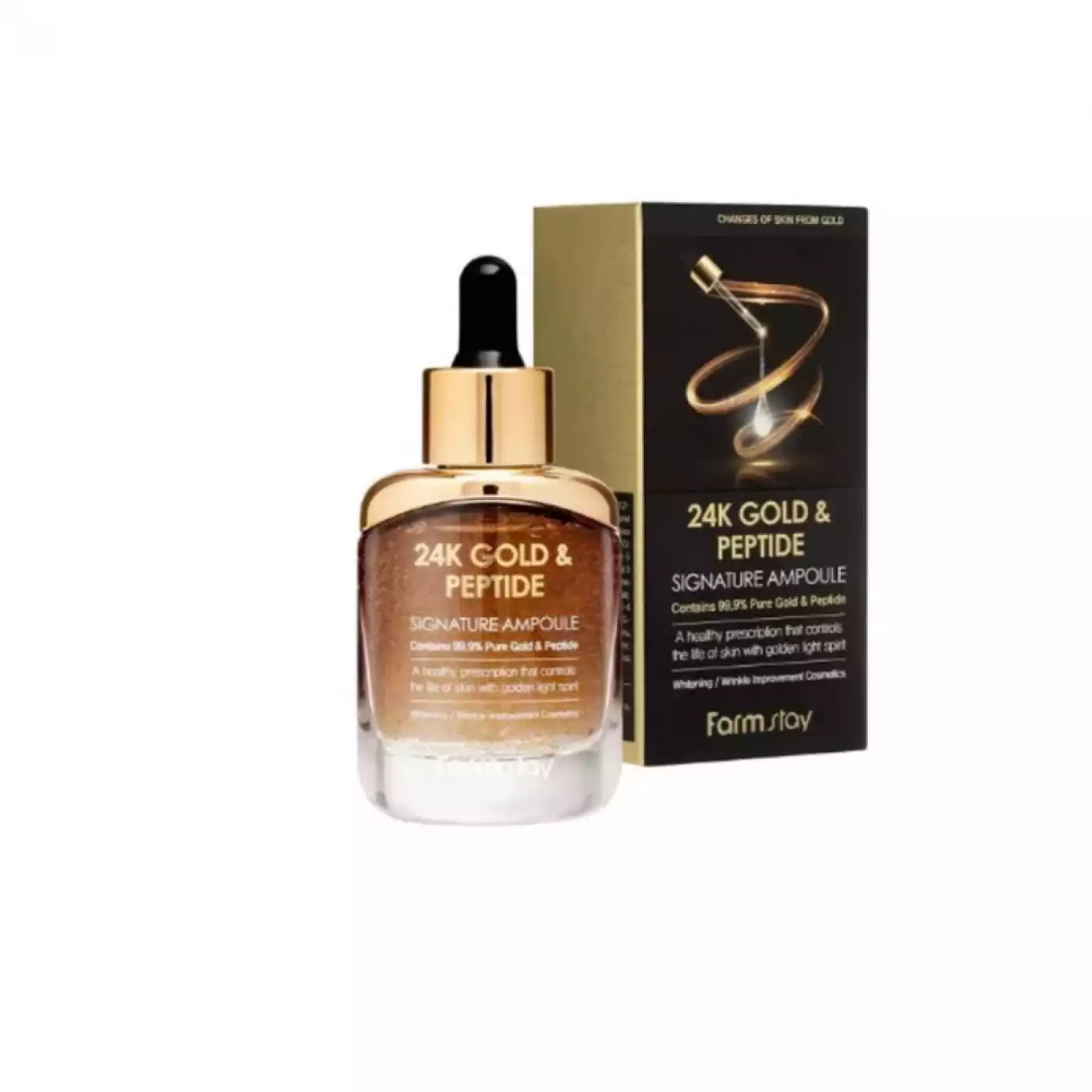 Farmstay 24K Gold Peptide Signature Ampoule 35ml gold bottle