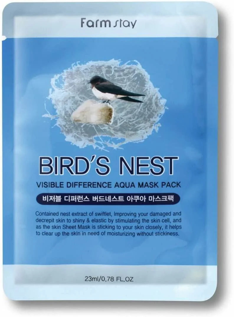 Farmstay Bird's Nest Visible Difference Aqua Mask Pack