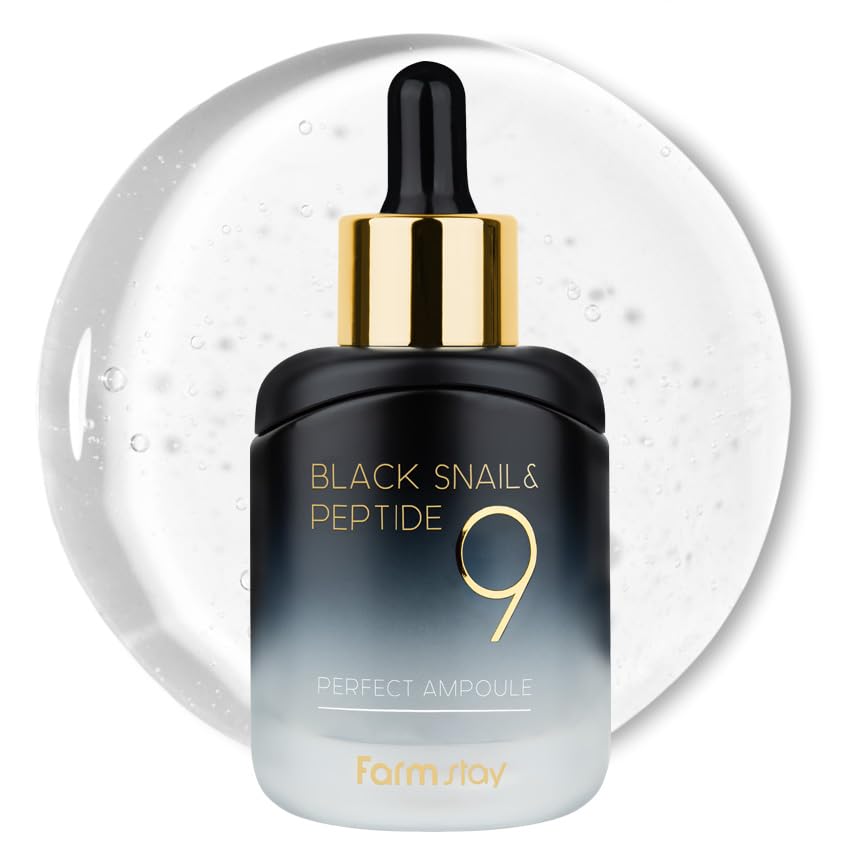 Farmstay Black Snail Peptide 9 Perfect Ampoule 35ml bottle with dropper