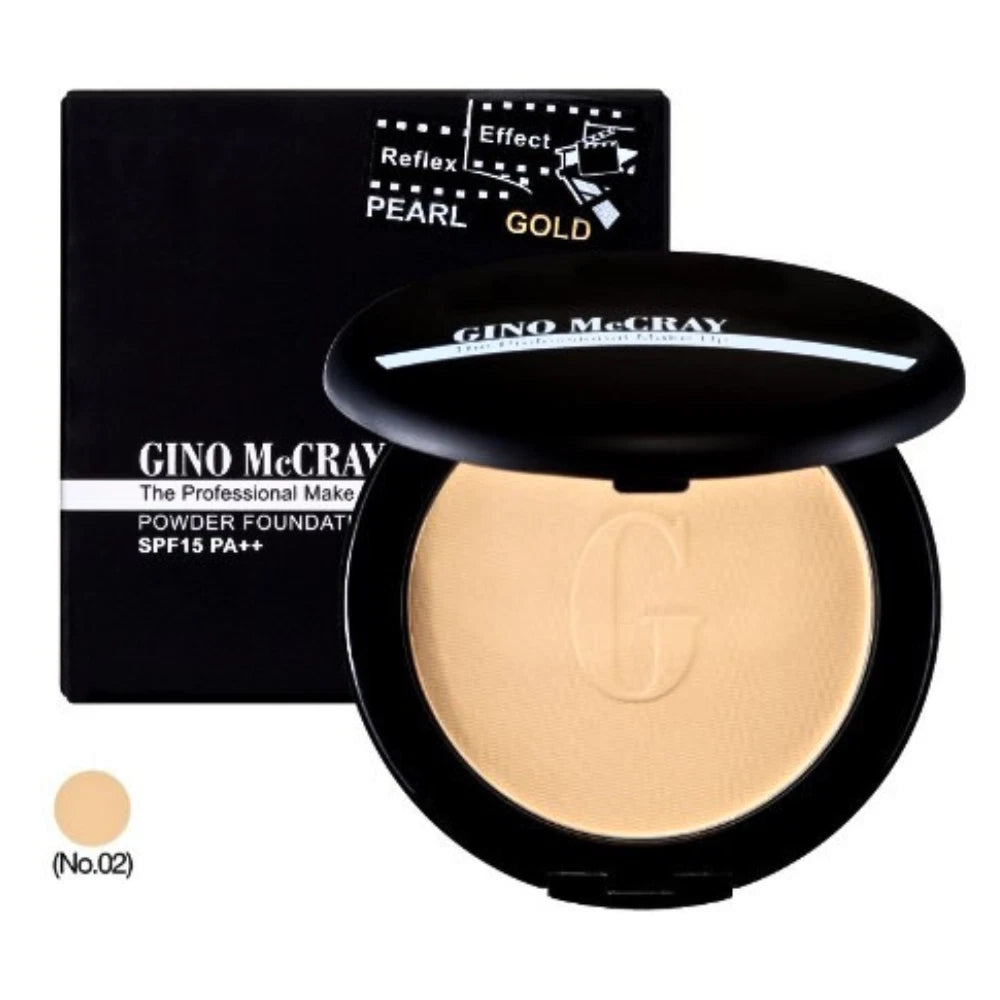 Gino McCray The Professional Make Up Powder Foundation SPF15 PA No.02 Vanilla Vanity 11g compact