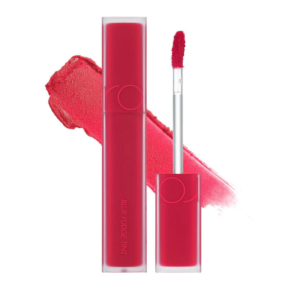 rom&nd Blur Fudge Tint No.11 Fuchsia Vibe - Korean powder-blur matte lip tint in bold fuchsia pink