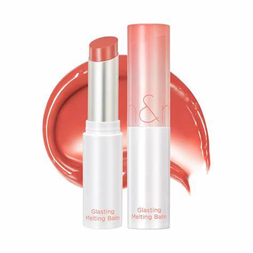 rom&nd Glasting Melting Balm No.03 Sorbet Balm - Korean glossy melting balm in peachy coral