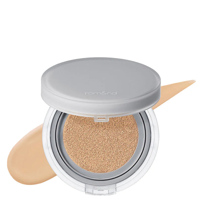 rom&nd Nu Zero Cushion No.04 Beige 23 - Korean SPF50+ dewy cushion foundation for light-medium skin