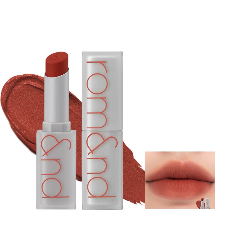 rom&nd Zero Matte Lipstick No.05 Evening - Korean creamy matte lipstick in deep berry-mauve