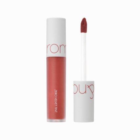 rom&nd Zero Velvet Tint No.02 Joyful - Korean velvet matte lip tint in bright pinkish coral