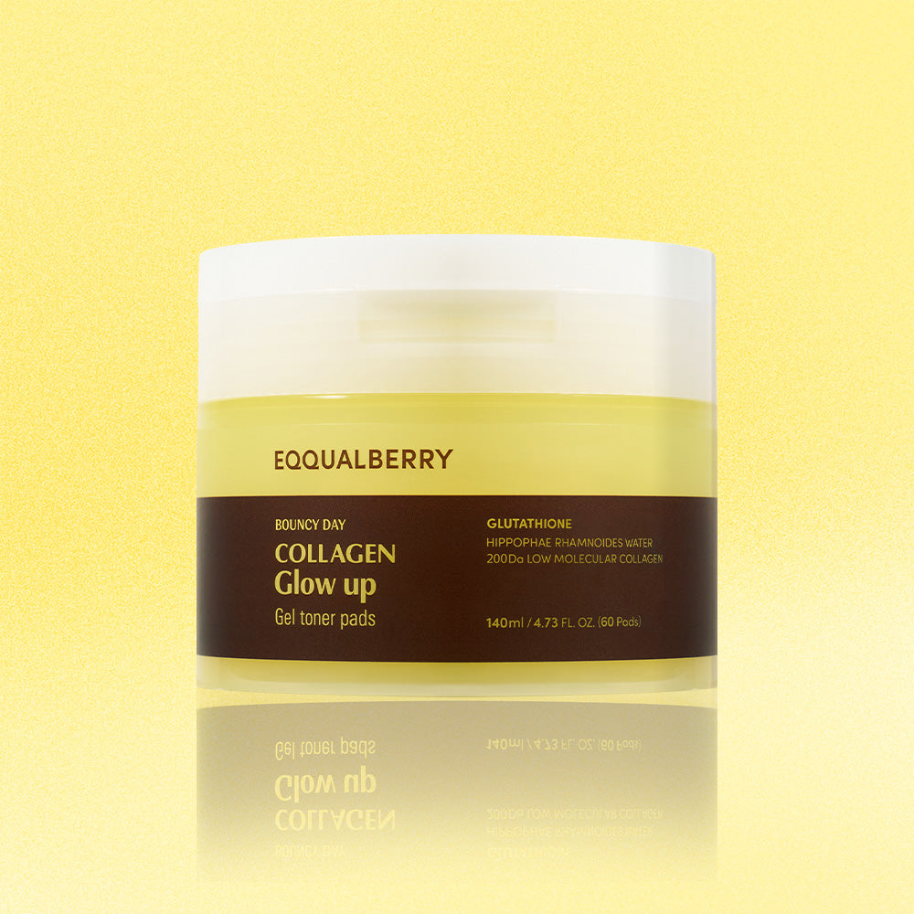 EQQUALBERRY BOUNCY DAY Collagen Glow Up Gel Toner Pads