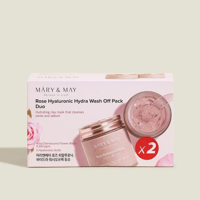 Mary&May Rose Hyaluronic Hydra Wash Off Pack Duo Set